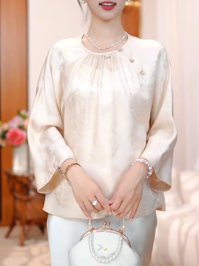 QINGNAER | Chinese-style Elegant Plus Size Versatile Slimming T-shirt