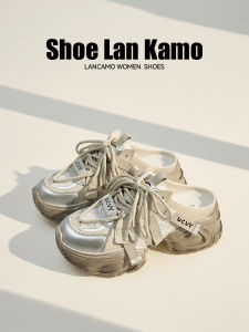 LANKAMO | Womens Summer 2025 New Style Lazy Slip-On Thick Bottom Head Cover Half Slippers Outdoor Wear Dad Shoes Mesh Upper Slip-On