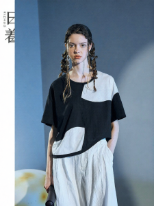 Loose Fashion Color Block Casual T-shirt