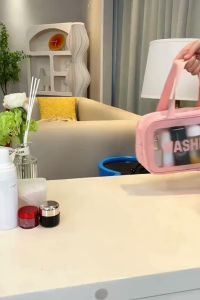 PVC น้ำหนัก กระเป๋าเครื่องสำอาง จุได้เยอะ ซิปแข็งแรง อเนกประสงค์ สวย คู่มือกระเป๋า