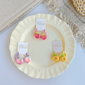 High Elasticity Childrens Hair Accessories Cute Cartoon Strawberry Hair Ties Baby Non-Damaging Hair Bands Girls Versatile Elastic Hair Bands