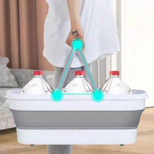 HUIESON ถังที่เก็บของพับได้ขนาดใหญ่ถังตะกร้าผ้าห้องน้ำฤดูเปิดเทอมตั้งแคมป์ถังไม้ถูพื้น