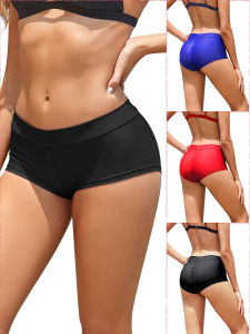 Skin-Friendly Large Size Womens Bikini Underwear Flat Angle Swimming Trunks Full Foot Thermal Spring High Elasticity Separate Design