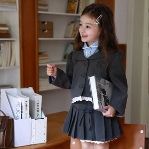 Autumn Fashionable School Style Childrens Outfit Baby Girls Suit Set Skirt Elegant Toddler Kids Clothing Set AiShangLN