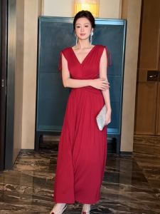 ZYHT EraVogue Váy nữ Váy đỏ Váy hình chữ A Váy không tay Váy công sở Váy Hiso Váy cổ điển Váy công sở Váy dự tiệc Váy dạ hội 70447