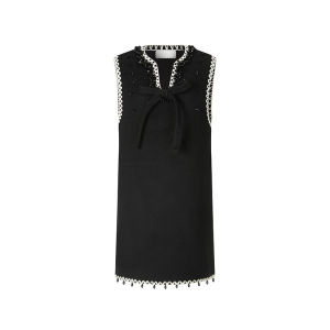 Designer Wool Hook-edge Beaded Vest Dress