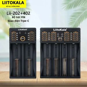 Liitokala Lii-202 Lii-402 Sạc Pin Đa Năng 5V2A Giao Diện Type-C Cho 18650 21700 3.7V 3.2V 3.85V