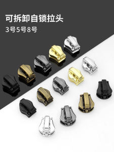 Detachable Metal Zipper Pulls Heads Self-Locking for Clothes Bags School Bags Luggage Accessories 3/5 No 8 Size