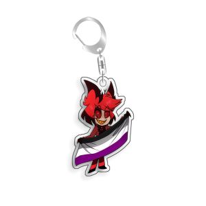 Keeppley | Hazbin Hotel Asmodeus Ozzie Niffty Loona Acrylic Selfmade Keychain Cute Backpack Pendant Key Chain Game Fans Gift Ornaments 5cm