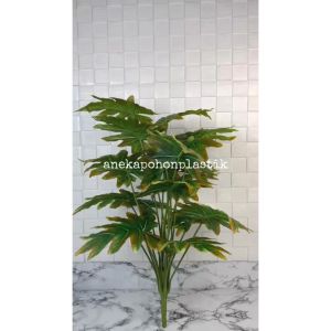 Tanaman Hiasan Daun Monstera Philo Jari Orange Semilatex Artificial Dekorasi Pajangan Rumah