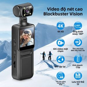 Camera Mini 1080P 4K HD Đeo Được Tầm Nhìn Ban Đêm Camera Thể Thao DV Máy Ghi Hình Kỹ Thuật Số Cầm Tay Với Ống Kính Xoay 360 Độ Dành Cho Người Yêu Thể Thao