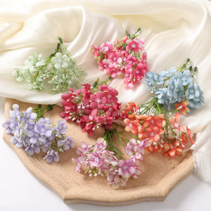 5Pcs Artificial Hydrangea Macrophylla Flower Bouquet Home Party Decoration Wedding Room DIY Headdress Craft Fake Flowers