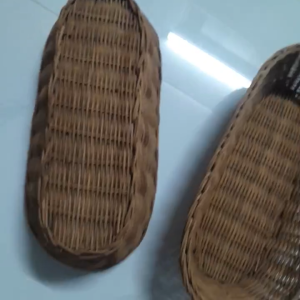 Rổ đan ruột mây Oval 35*16*h9cm Rổ đan bằng sợi may chắc chắn màu tự nhiên dùng để ủ bánh trang trí hoặc để đồ dùng đa dụng.