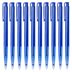 10/60Pcs Deli 0.7 มม.ปากกาลูกลื่น Fine TIP Smooth Writing สําหรับสํานักงานโรงเรียนบ้านทํางานหมึกสีฟ้าสีดํายาวนาน Comfort Grip