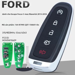 Chìa Khóa Điều Khiển Từ Xa Thông Minh 315/433 MHz ID46/ ID83 Dành Cho Ford Edge Escape Explore Expedition - KEYECU M3N5WY8609 164-R7995 CJ5T-15K601-Dx Tương Thích Với Các Mẫu Xe Ford 2013-2018
