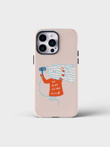 Creative Free as the Wind Phone Case Protective Shell for  17Promax Cute Simple Drawing Anti-Fall Hard Shell for Huawei Xiaomi