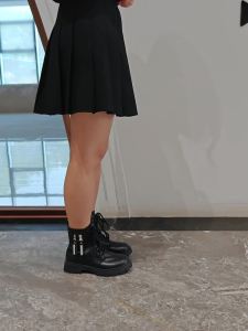 Falimottype)Size35-40 Womens Autumn/Winter British Style Casual Motorcycle Boots Thick Bottom Versatile Side Zipper Boots