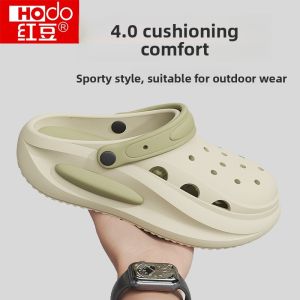 Hodo Mens Summer Outdoor Wear Thick Bottom Clog Shoes Anti-Slip Deodorant EVA Slippers Casual Sporty Flat Heel Solid Color