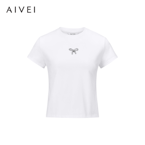 AIVEI | Minimalist Bow Design Short Sleeve T-shirt