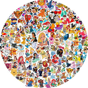 50/100/200/300pcs Disney Mixed Anime Series Stickers Cute Mickey Princess Cartoon Decals Luggage Phone Laptop Sticker Toys Gift