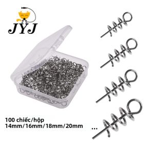 Chốt Giữ Mồi Câu Dạng Xoắn Ốc Bằng Thép Có Khóa Xoay Trung Tâm Dùng Cho Mồi Mềm Đủ Kích Cỡ - Phụ Kiện Câu Cá Biển Sông Hồ