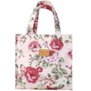 Retro Luxury Waterproof Oxford Cloth Floral Casual Handheld Square Bag A4 Single Shoulder Bag Handbag Flower Pattern Bag