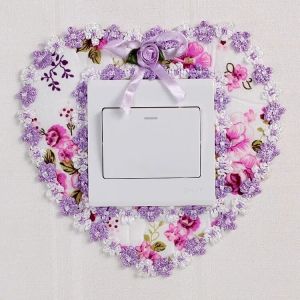 Ốp Lò Xoánh Ren Hoa Đơn Giản Hiện Đại Vỏ Ốp Đèn Ổ Cắm Tường Vỏ Ốp Ổ Cắm Chống Bụi Vải Nghệ Thuật Sáng Tạo