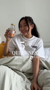 Combo 5 chai nước yến tươi Queennest đủ vị (Nhân Sâm Nha Đam Vanilla Collagen Hạt Chia) - chai dung tích 240ml - giải khát mát lành