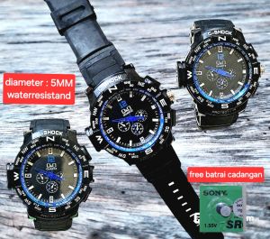 Jam Tangan Pria Sport Watersistand Strap Karet Tahan Air
