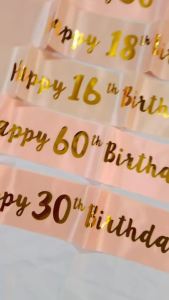 1bag Happy 18th 30th 40th 50th 60th Birthday Sash Party Gifts Girl Sash Women Adult Birthday Decor DIY Party Decoration Supplies
