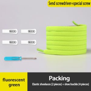 1 Pair Elastic Shoe Laces Metal button Flat Shoelaces Without ties Quick put on and take off Safety Lazy Shoelace Rubber band