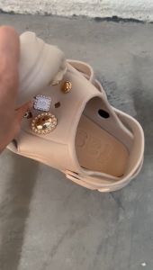 Celebrity fashion style rubber shoes with charms