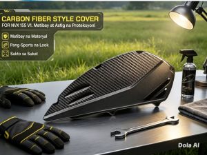 Slim type Air filter cover for Aerox v1 and Lexi 2017-2020 motorcycle models. Black with orange accent. Automotive motorcycle accessory.