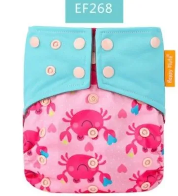 HAPPY FLUTE Cloth Diaper PUL Outer Bamboo Charcoal Inner Layer Double Gusset Washable and Reusable
