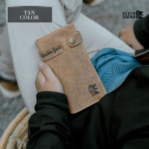 Dompet Lipat panjang pria bahan kulit sapi asli 100% original branded anti air dan tahan api fashion cowok model terbaru terkini distro tempat simpan uang kertas dan kartu atm