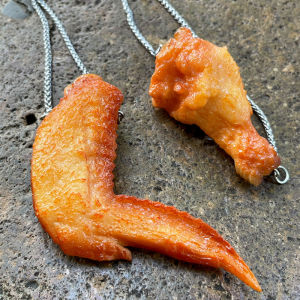 Fried Chicken Necklace Cross-Border Fire Products Emulational Creative Stylish Dry Rice People Three-Dimensional Couple Accessories Pendant Gift