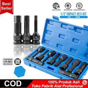 COOFARI Impact Socket Hex Bits 1/2 Inch H5-H19 Driver Metric Star 10PCS Torx Hex Spline Ratchet Screwdriver Bit