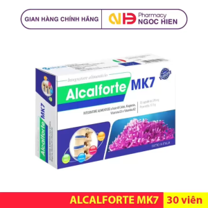 Canxi tảo biển ALCALFORTE MK7 - Bổ sung Canxi Magie Vitamin K2 & D3 hỗ trợ hấp thu canxi tốt cho xương (30 viên)
