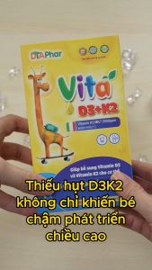 Vita D3K2 hỗ trợ tăng cường hấp thu canxi vào xương cho trẻ từ 6 tháng trở lên Chai 20ml