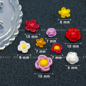 Hoa Tai Silicon 3D Mini Earthenware Hoa Cúc Hoa Hồng Trà Hoa Dâu Tây Đồ Trang Sức Thủ Công Đồ Chơi Mô Hình Phụ Kiện