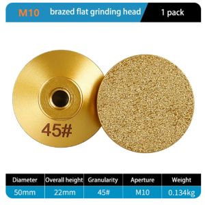 M10 Diamond Brazed Flat Grinding Head Diamond Grinding Disc Marble Stone Polishing Pad Countertop Trimming Rough Abrasive Disc