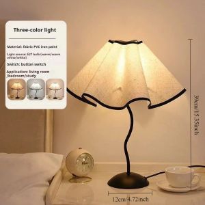 LED Table Lamp Nordic Petal  Fabric12W Tricolour Light US/EU For Living Room Home Bedroom Atmosphere Decoration LED Night Light