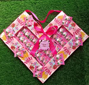 POCKY PINK LOVE MIX DENGAN PERMEN YUPI WARNA PINK