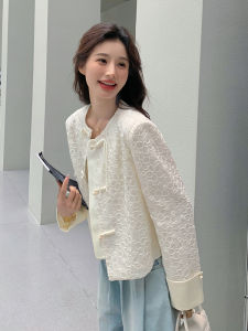 Shiny Sequin Jacket Womens Design Sensation Small Fragrance Style Button up Slimming Straight Cut Chinese Style Autumn New Arrival