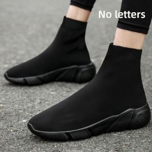 Mens High Top Sock Shoes Spring Summer Casual Comfortable Sports Boots Easy to Wear round Toe Rubber Outsole Breathable Fabric
