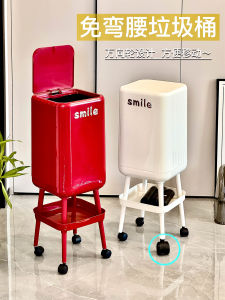 Large Capacity Kitchen Living Room Trash Can 20L Home Use Luxury Mobile Trash Can with Lid Big Size Sanitary Bucket