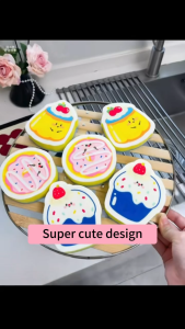 5Pcs Multi-Purpose Kitchen Sponge Dishwashing Sponge 3-Layer Dual-Sided Thickened Cute Cartoon Non-Stick Oil Non-scratch Absorbent High Density Odor Free Not Easy to Deform Long Lasting Scouring pad For Dish Pan Pot Sponge for dishwashing