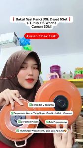 Basi Prasmanan  Panci 18cm  Set 6Pcs Prasmanan Tutup Panci Classic Plastik Wadah Makanan Serbaguna Murah Elegan Tahan Panas Bpa Free Food Grade Bisa Cod