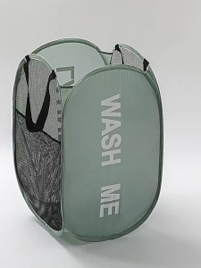 Dirty Clothes Basket Foldable Laundry Mesh Storage Large Handles Portable Organizer Bakul Baju Kotor