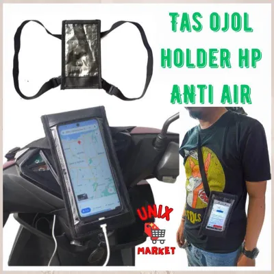 [UNIXMARKET] HOLDER HP MOTOR TAS MOTOR TAS OJOL HP TAS GOJEK TAS GRAB ANTI AIR HUJAN WATERPROOF TAS STANG MOTOR